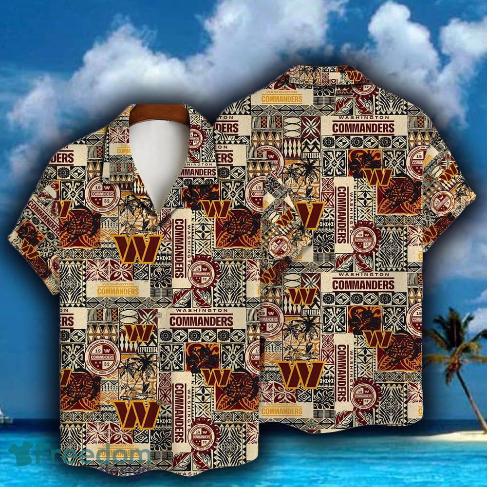 Washington Commanders Hawaiian Shirt Tropical Flower Aloha Summer