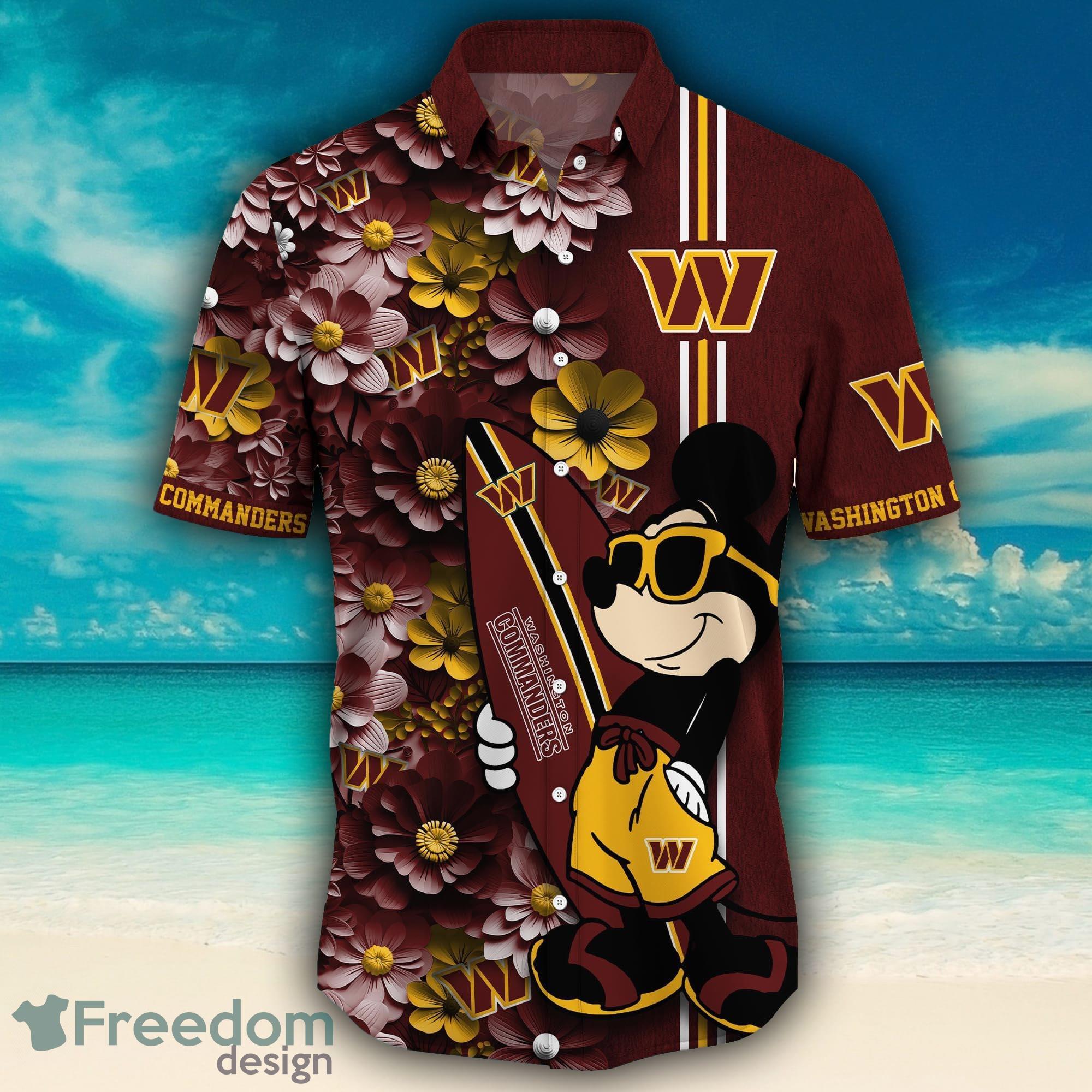 Washington Commanders Surfboard Parttern Mickey Mouse Flower