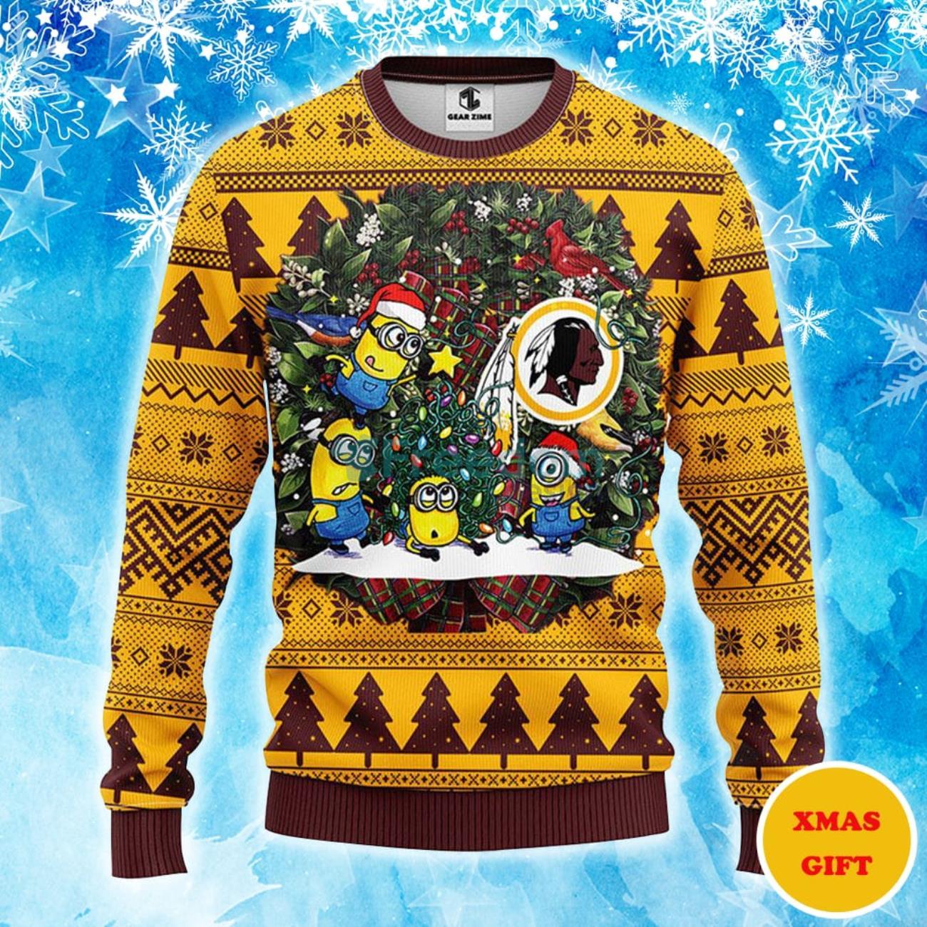 Washington Redskins Snoopy Dog Christmas AOP Sweater