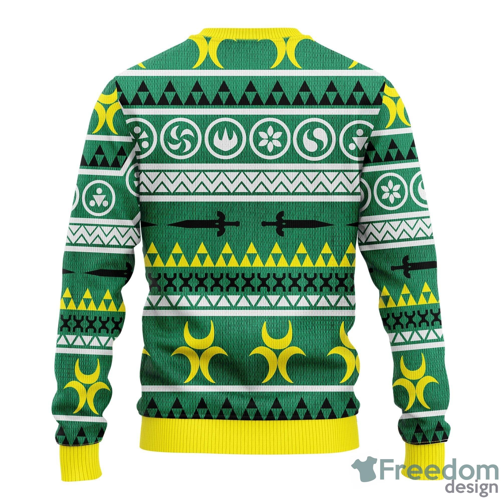 Zelda Green Yellow Thanksgiving Women Mens Ugly Christmas Sweater - Zelda Green Yellow Ugly Christmas Sweater Amazing Gift Idea Thanksgiving Gift_2