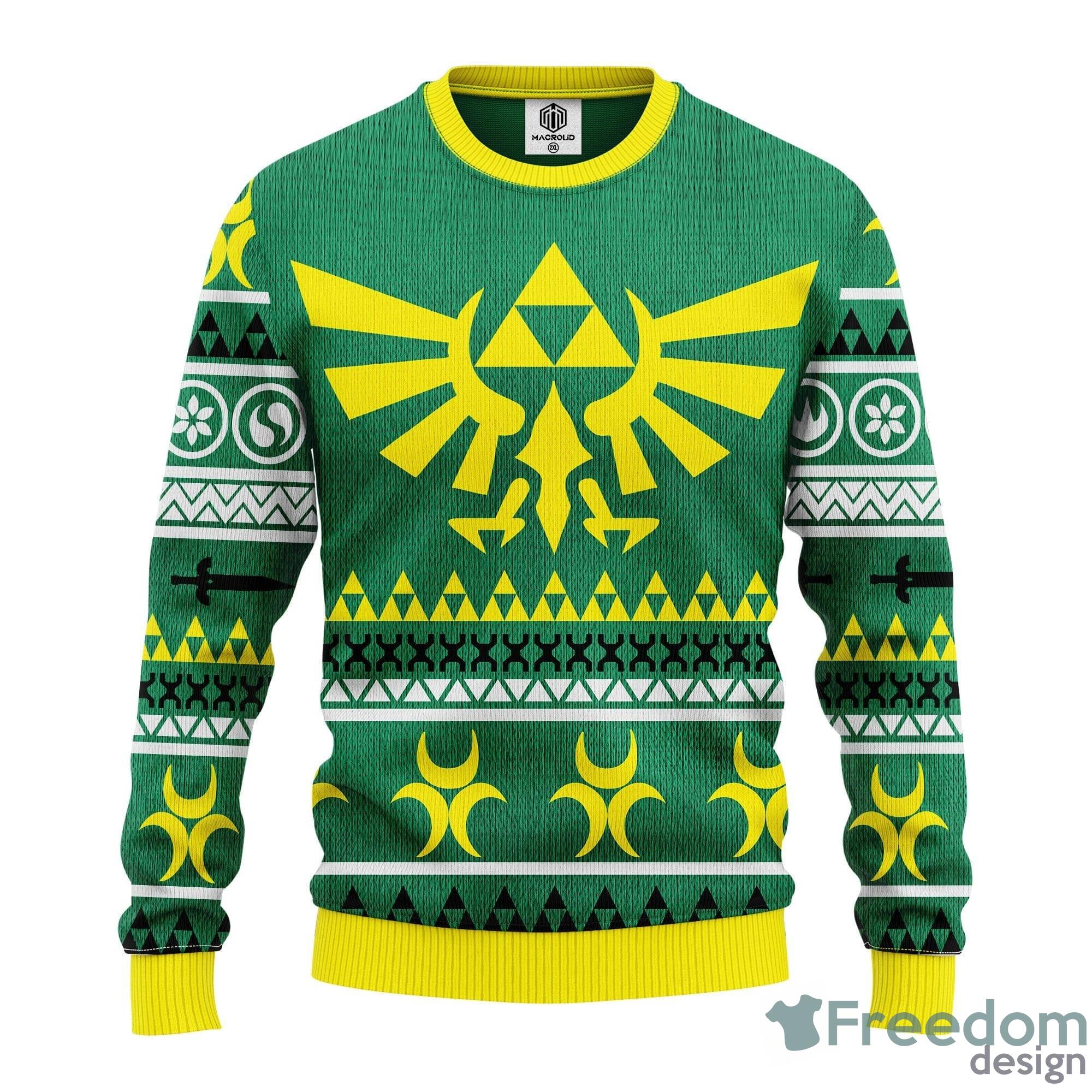 Zelda Green Yellow Thanksgiving Women Mens Ugly Christmas Sweater - Zelda Green Yellow Ugly Christmas Sweater Amazing Gift Idea Thanksgiving Gift_1