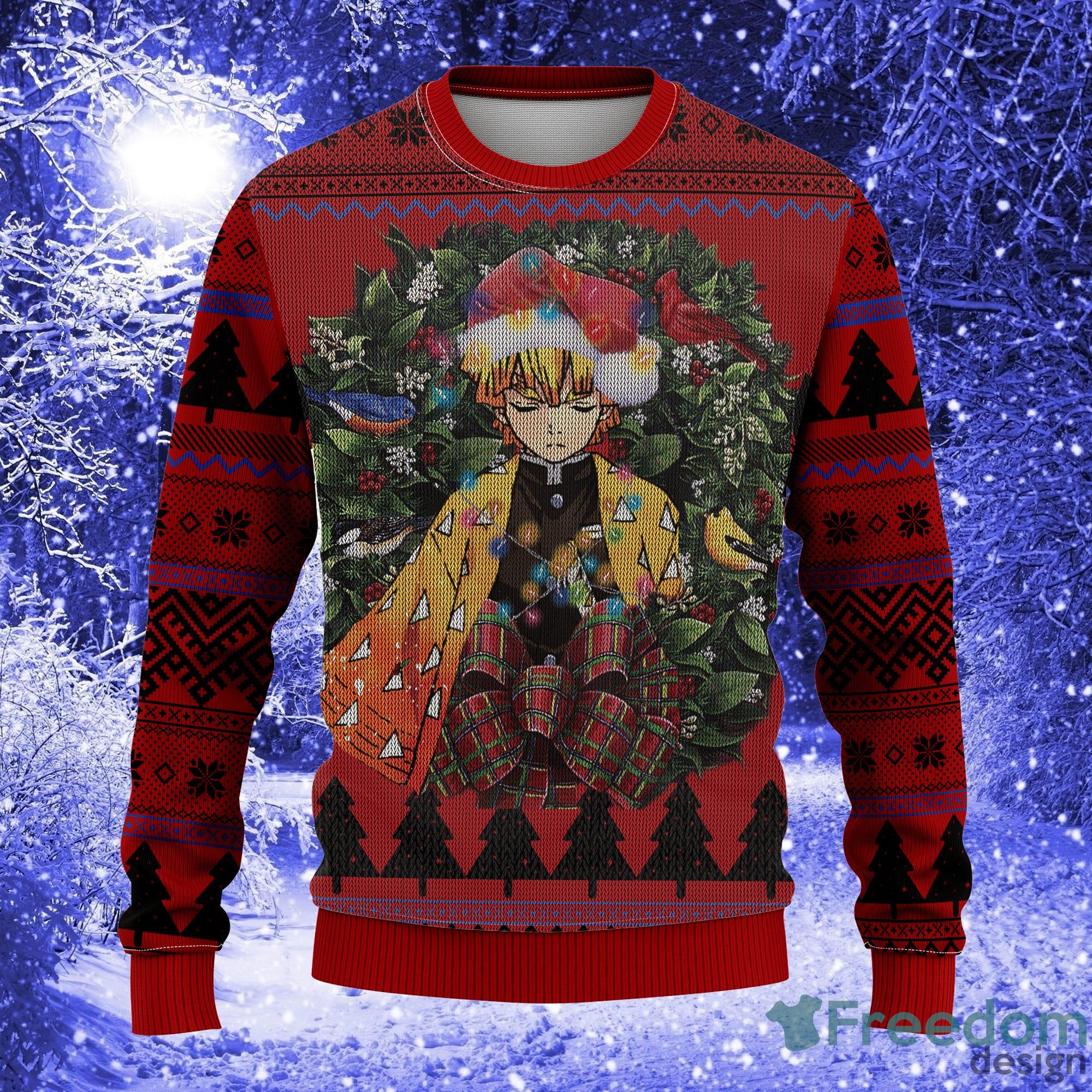Zennitsu Doujishin Kimetsu Yaiba Mc Thanksgiving Women Mens Ugly Christmas Sweater - Zennitsu Doujishin Kimetsu Yaiba Mc Ugly Christmas Sweater Thanksgiving Gift