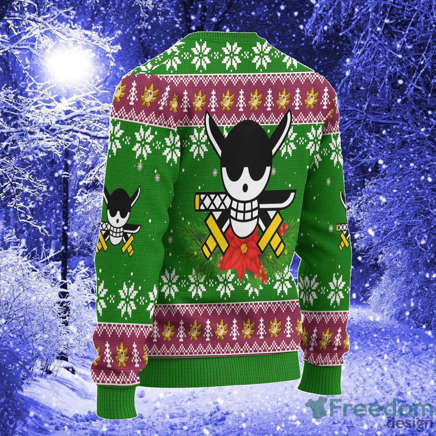 Zoro One Piece Anime Xmas Women Mens Ugly Christmas Sweater - Zoro One Piece Anime Ugly Christmas Sweater Xmas Gift_2