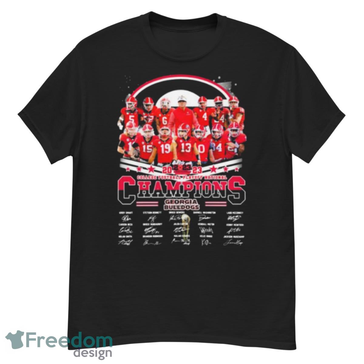 2023 College Football Playoff National Champions Georgia Bulldogs Signatures Shirt - G500 Men’s Classic T-Shirt