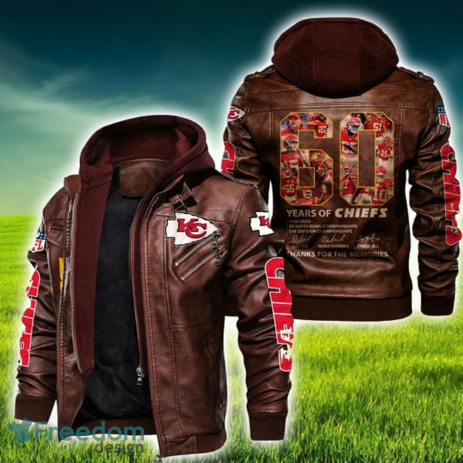60 Years Of Chiefs Kansas City Chiefs NFL Leather Jacket Product Photo 2