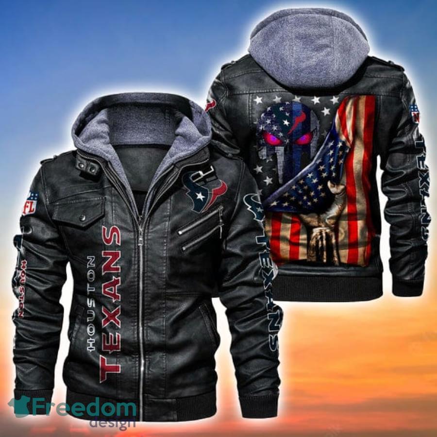 American Flag And Skull Houston Texans NFL Leather Jacket Product Photo 1 American Flag And Skull Houston Texans NFL Leather Jacket Product Photo 1