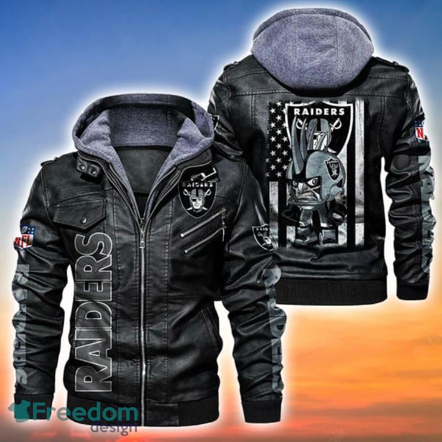 American Flag Las Vegas Raiders NFL Leather Jacket Product Photo 1 American Flag Las Vegas Raiders NFL Leather Jacket Product Photo 1