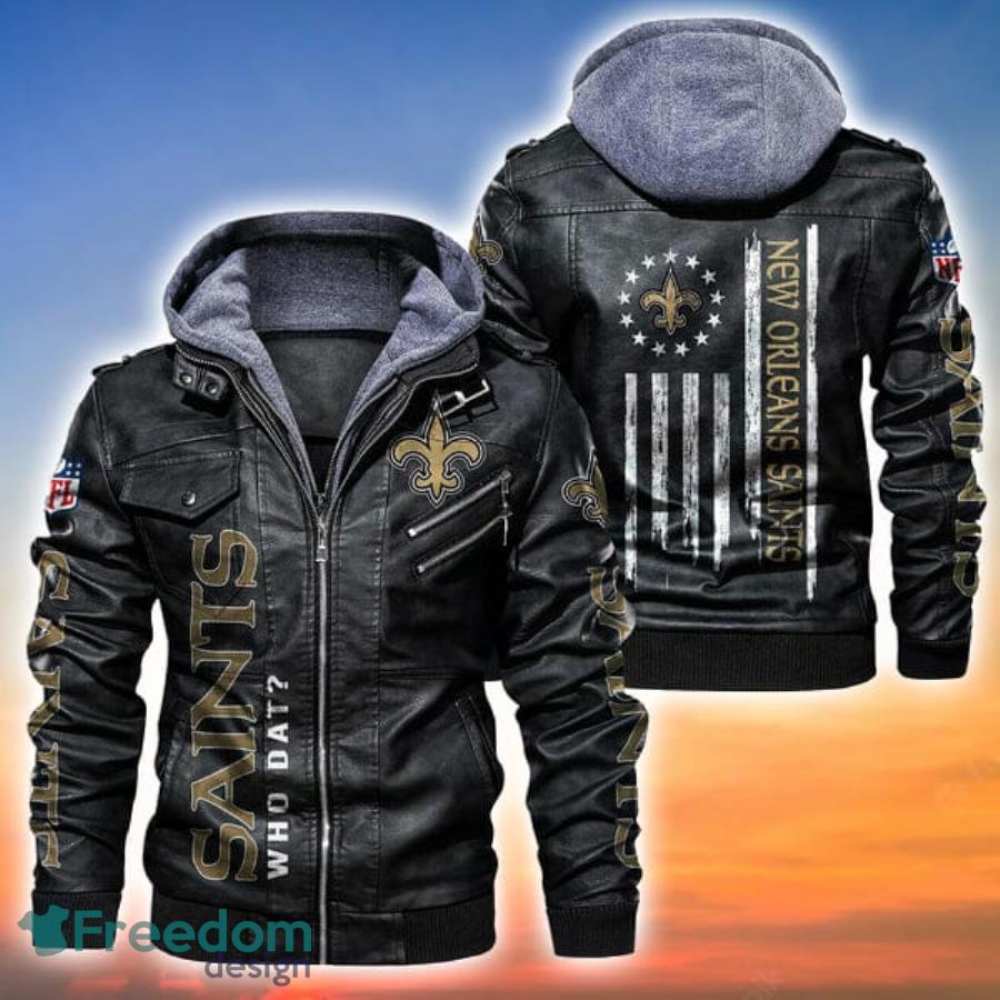 New Orleans Saints American Flag Veteran National Football League NFL 2D  Leather Jacket - Beuteeshop