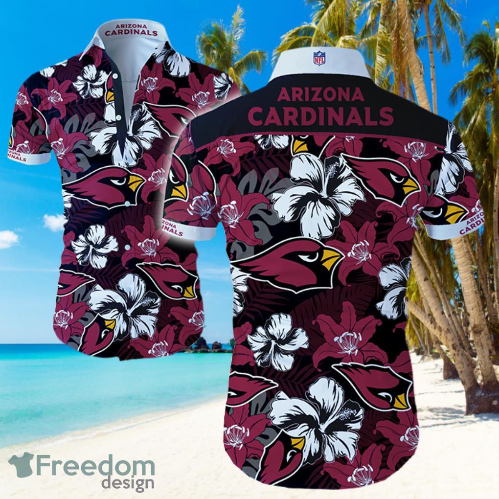 Arizona Cardinals Logo Flower Hawaiian Summer Beach Shirt Full Print Product Photo 1