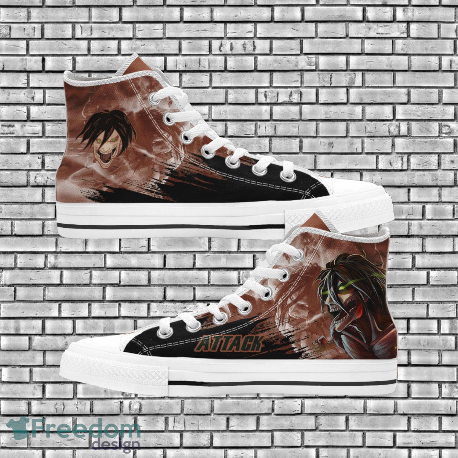 Attack On Titan Anime Attack Titan Fans High Top Shoes Product Photo 1