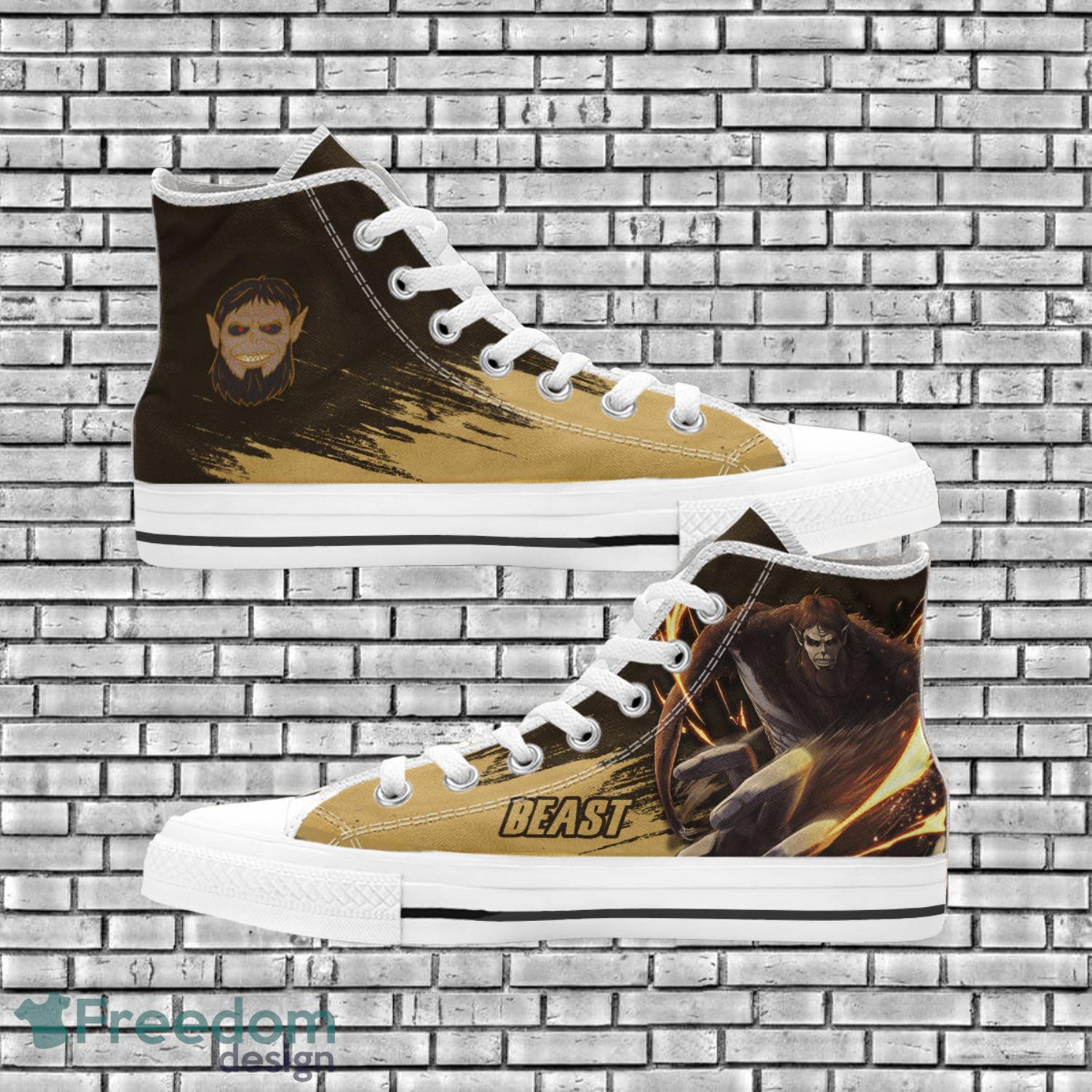 Attack On Titan Anime Fans Beast Titan High Top Shoes Product Photo 1