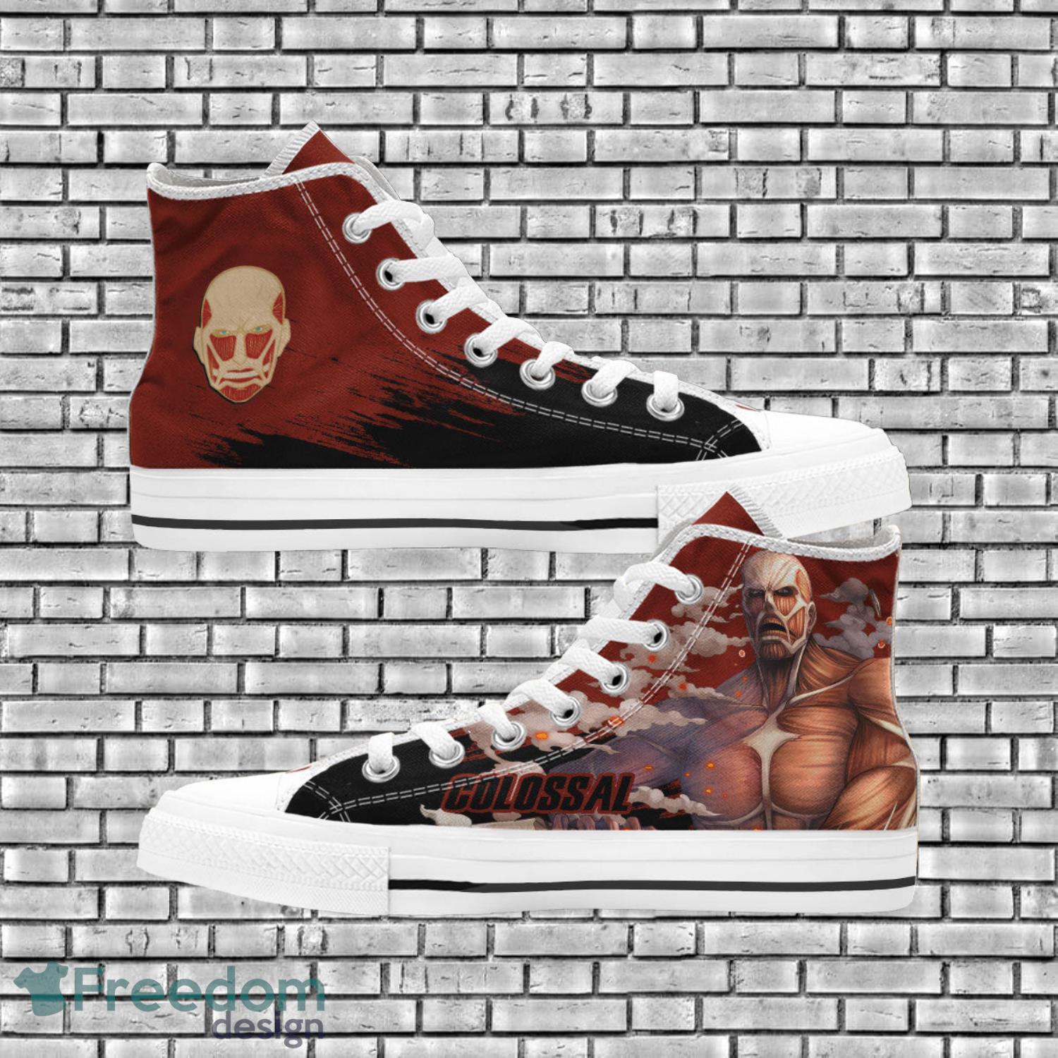 Attack On Titan Anime Fans Colossal Titan High Top Shoes Product Photo 1