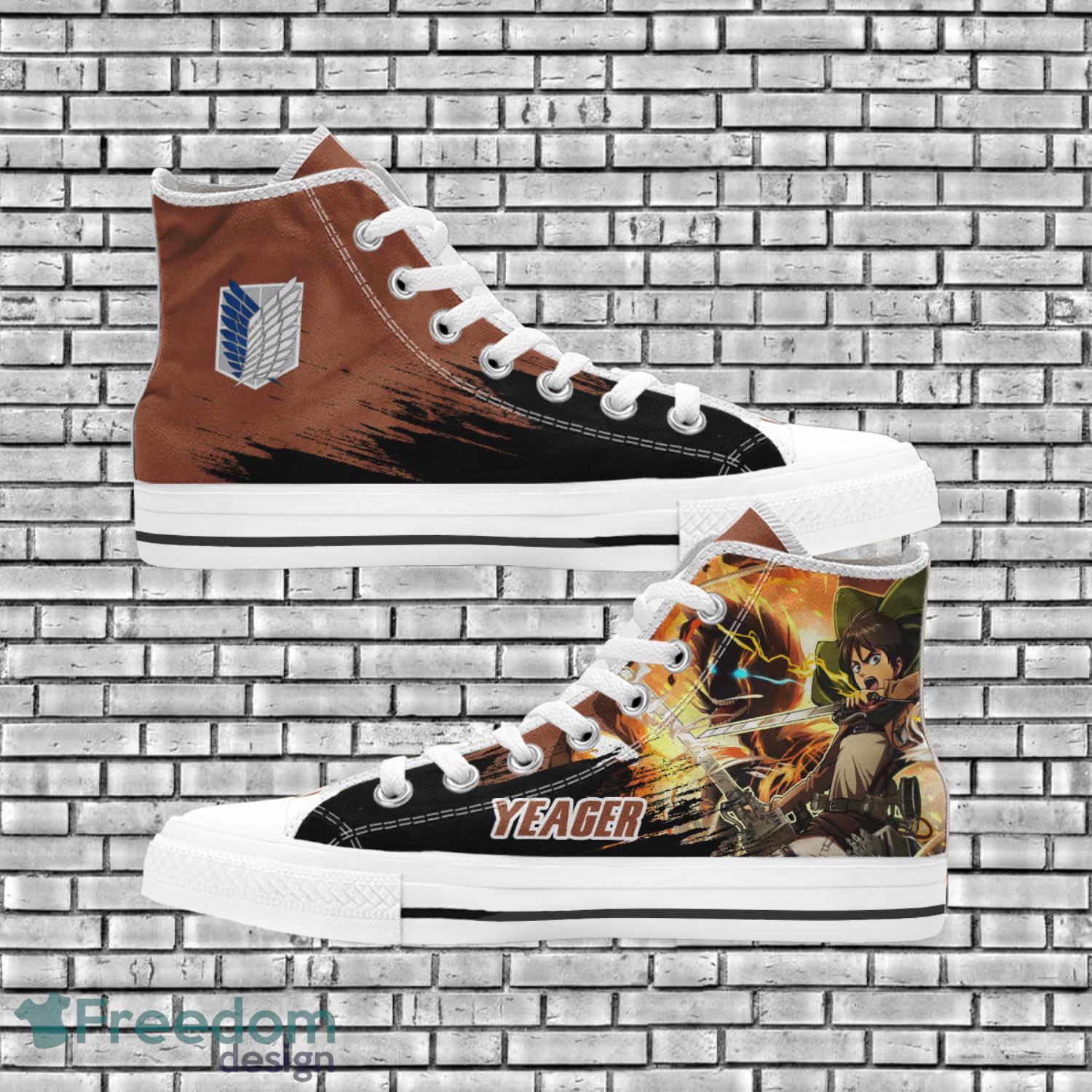 Attack On Titan Anime Fans Eren Yeager High Top Shoes Product Photo 1