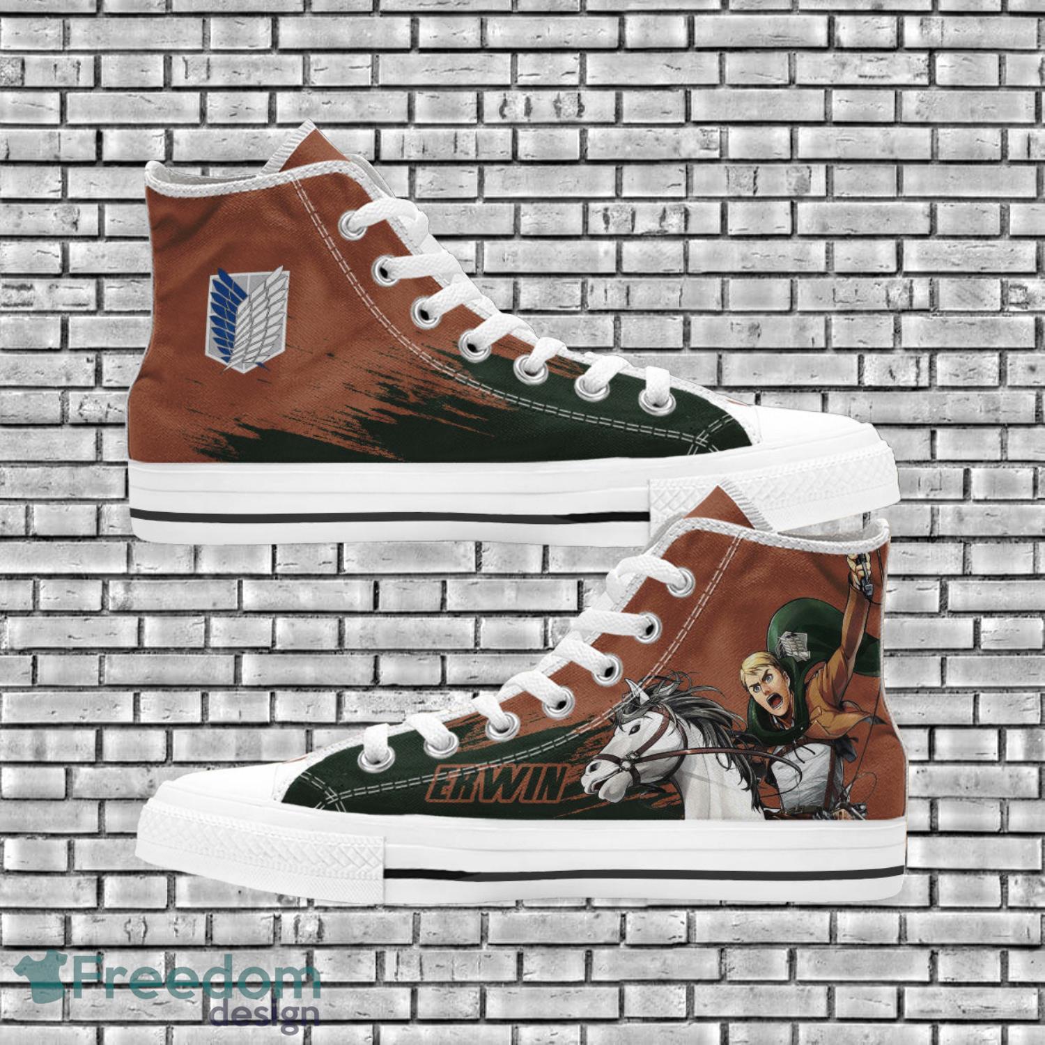 Attack On Titan Anime Fans Erwin Smith High Top Shoes Product Photo 1