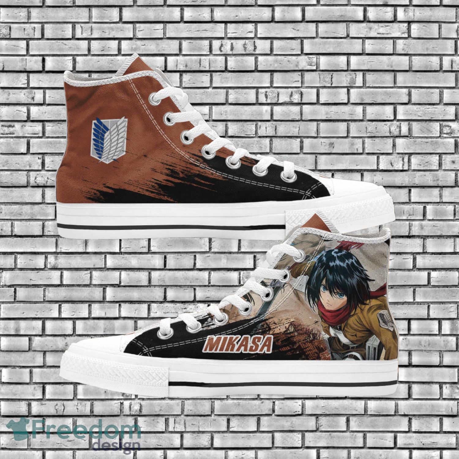 Attack On Titan Anime Fans Mikasa High Top Shoes Product Photo 1