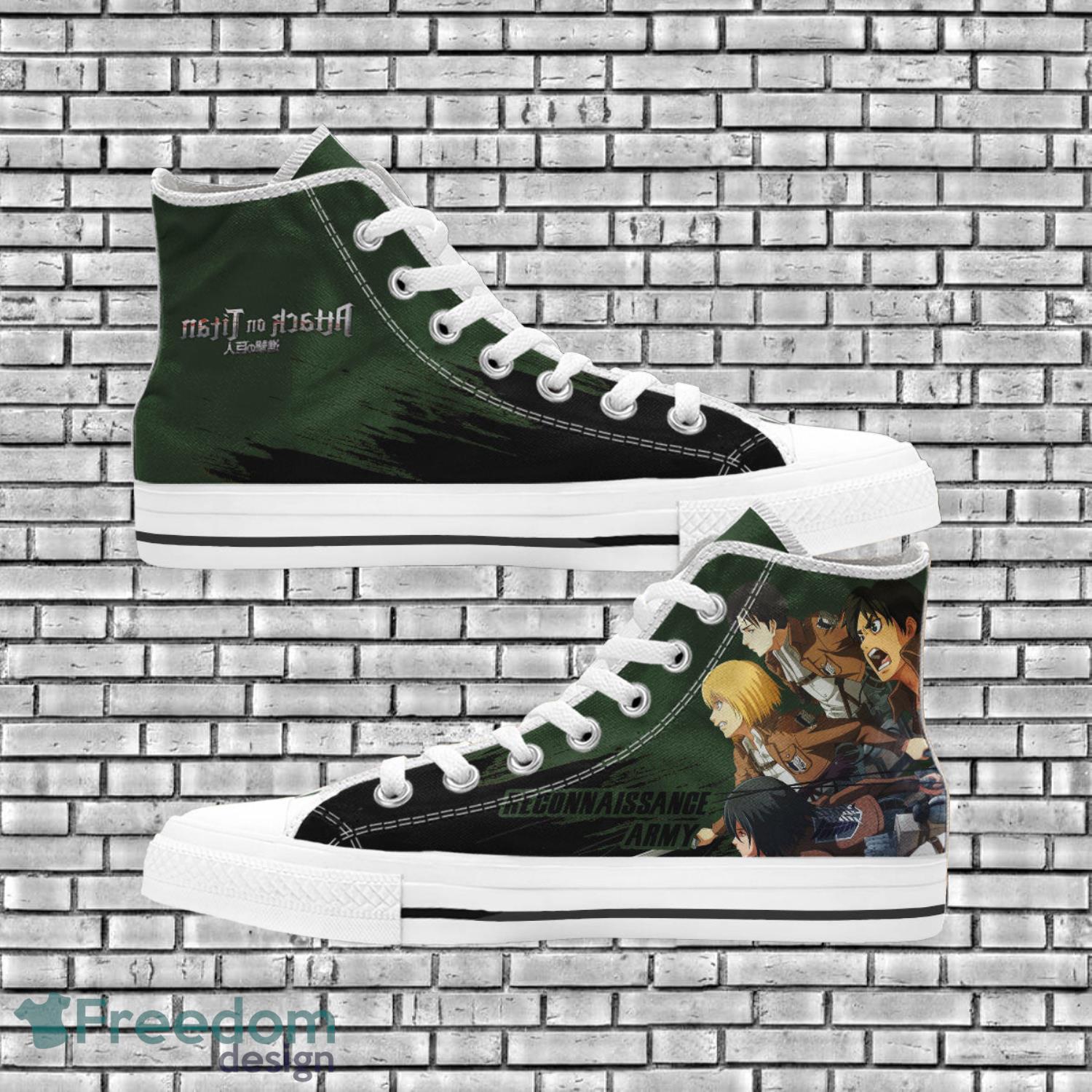 Attack On Titan Anime Fans Reconnaissance Army High Top Shoes Product Photo 1