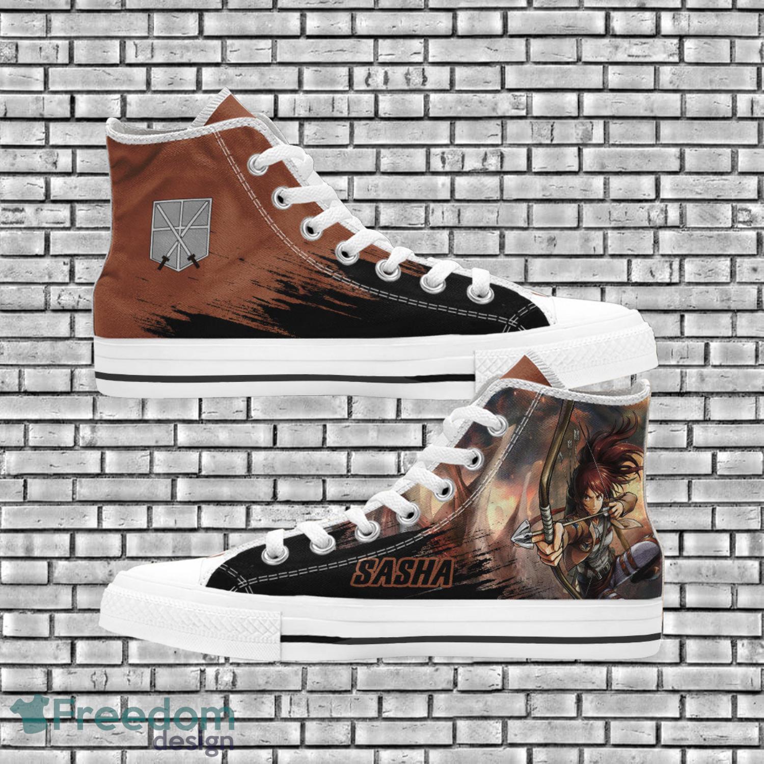 Attack On Titan Anime Fans Sasha High Top Shoes Product Photo 1