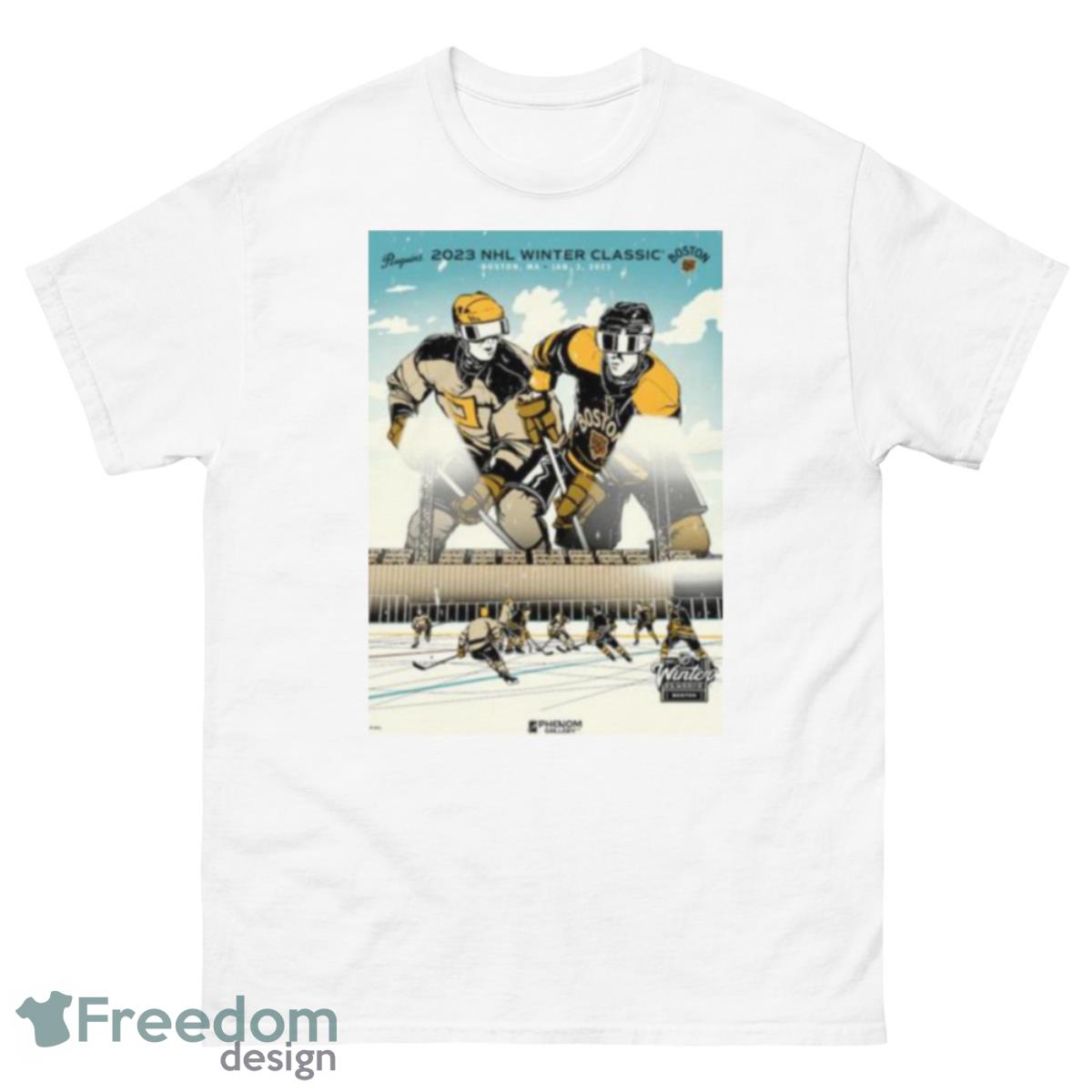 Boston Bruins Vs Penguins 2023 Nhl Winter Classic Poster Shirt - 500 Men’s Classic Tee Gildan