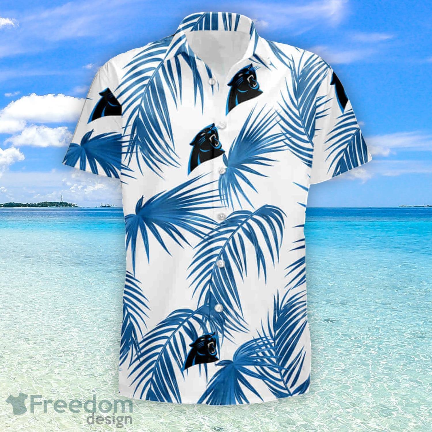 Carolina Panthers Flower Sleeve Hawaiian Shirt And Short - Freedomdesign