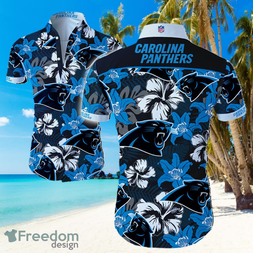 Carolina Panthers Logo Flower Hawaiian Summer Beach Shirt Full Print Product Photo 1