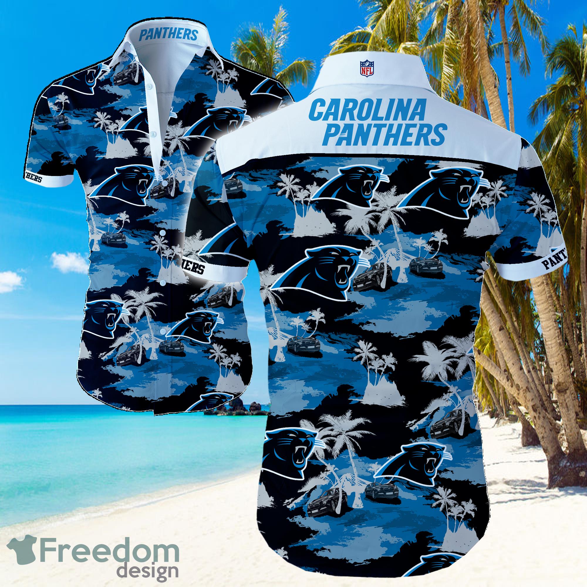 Carolina Panthers Logo Hawaiian Summer Beach Shirt Full Print Product Photo 1