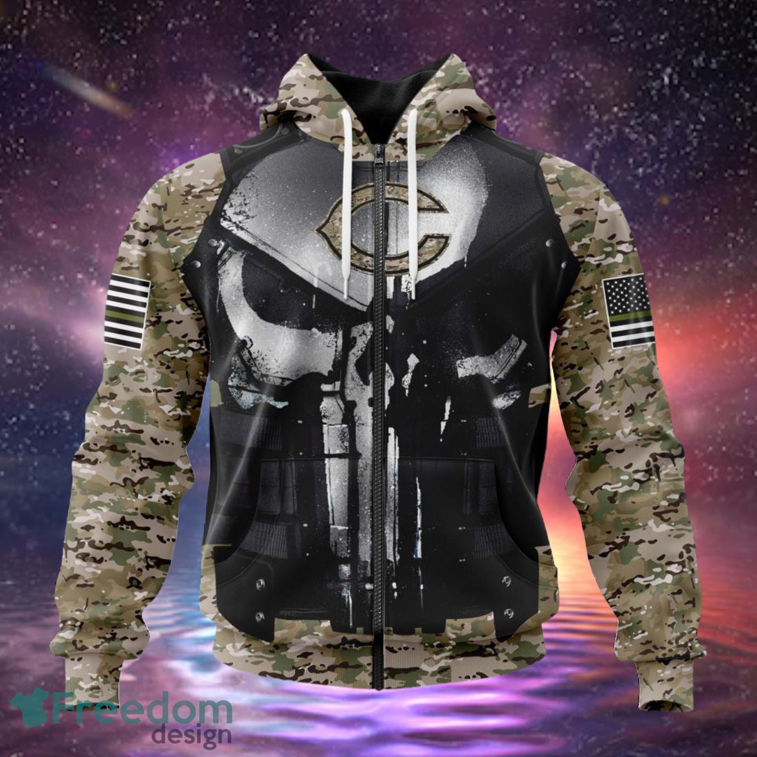 Custom NFL new Chicago Bears 3D Hoodies camo on sale 