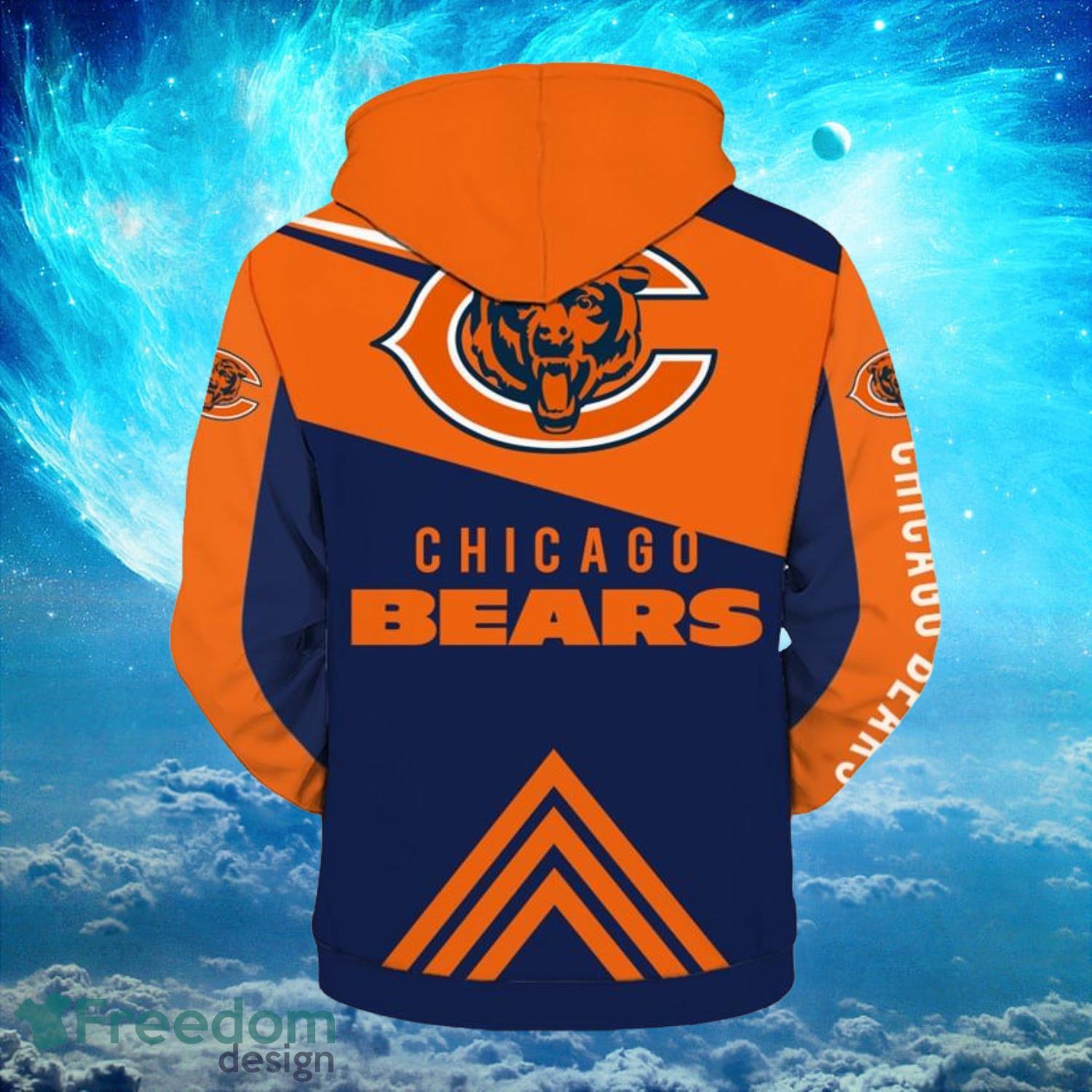 Chicago Bears Logo NFL Football Zipper Hoodies Full Over Print
