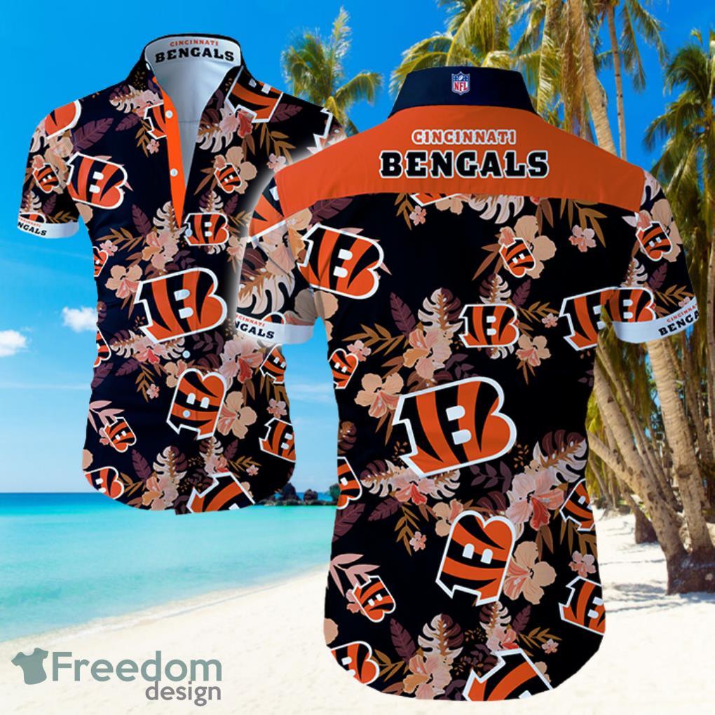 Cincinnati Bengals Logo Dark Shirt Hawaiian Summer Beach Shirt Full Print Product Photo 1