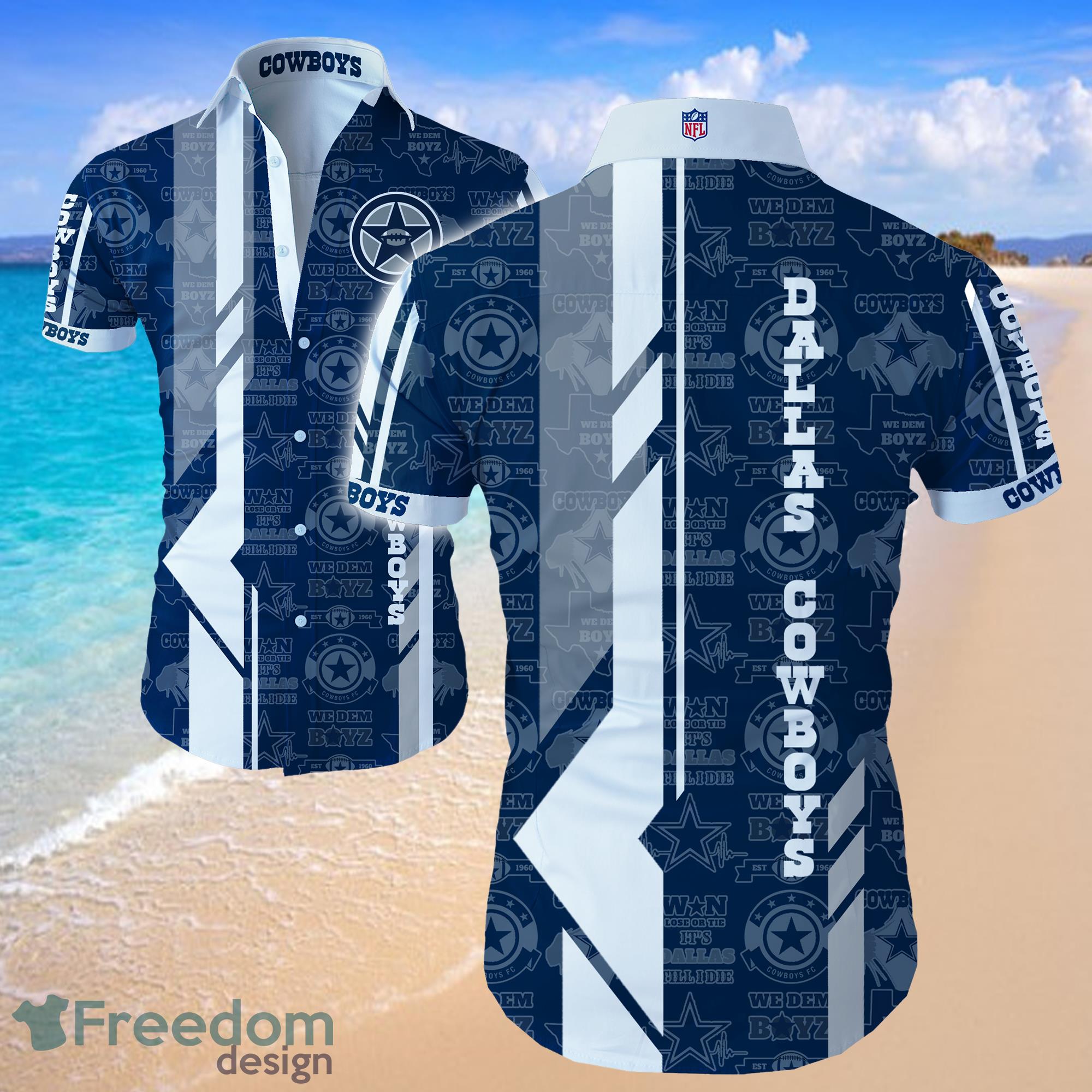 Dallas Cowboys Logo Football Hawaiian Summer Beach Shirt Full Print Product Photo 1