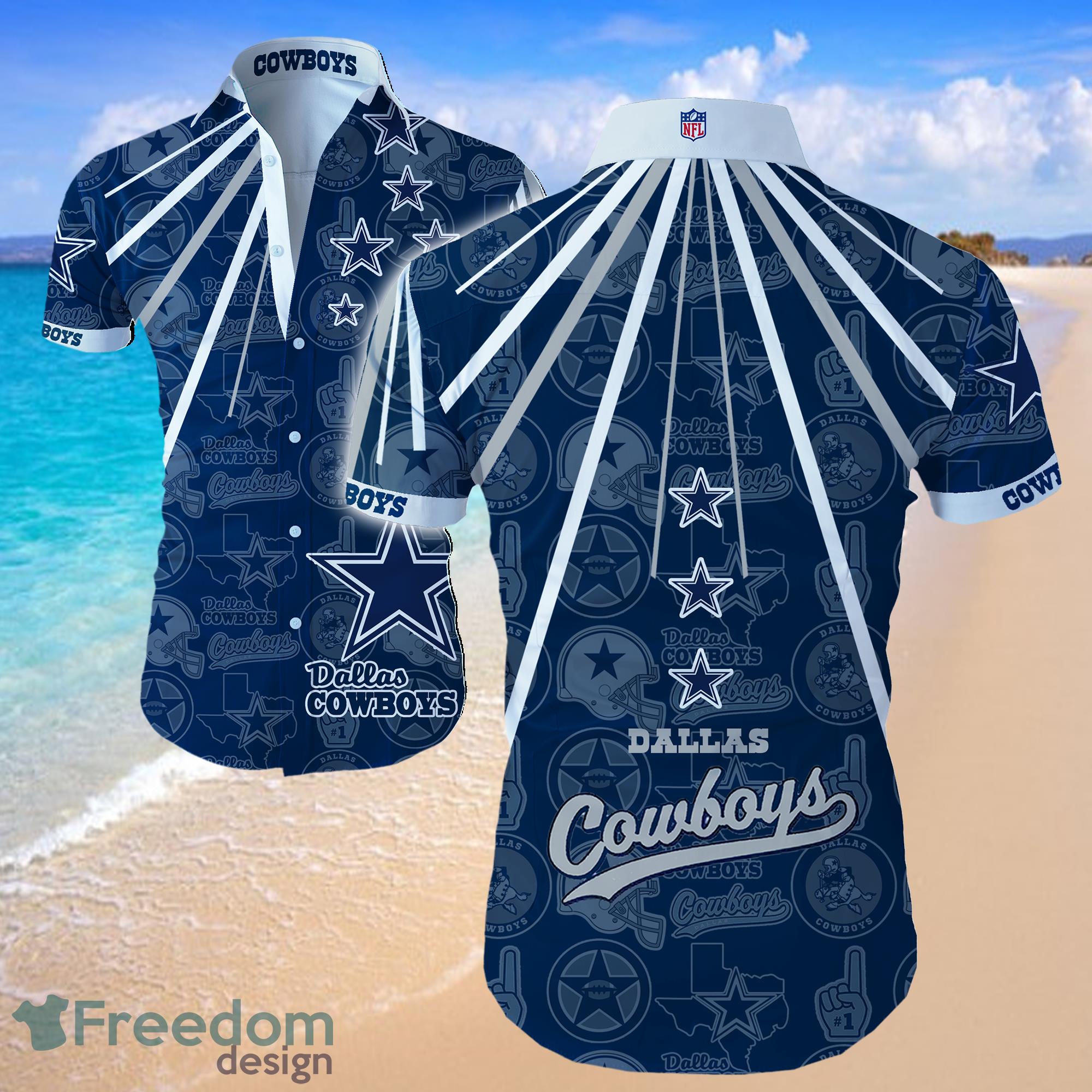 Dallas Cowboys NFL Blue Shirt Funny Hawaiian Summer Beach Shirt Full Print Product Photo 1