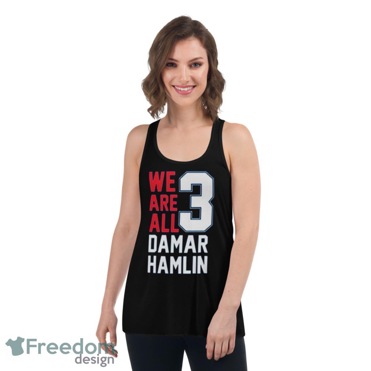 Damar Hamlin We Are All Damar Hamlin 3 Shirt - Womens Flowy Racerback Tank Damar Hamlin We Are All Damar Hamlin 3 Shirt - Womens Flowy Racerback Tank