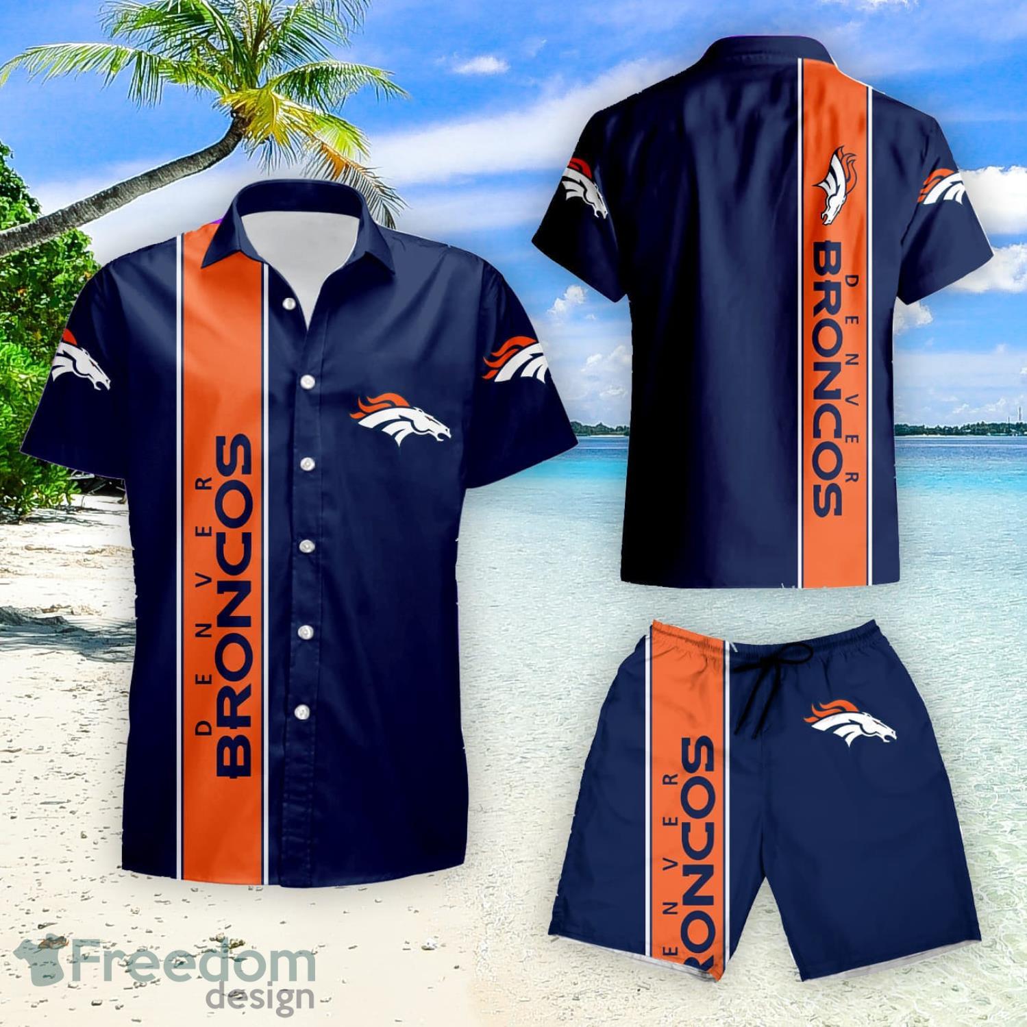 Denver Broncos Football Up Hawaiian Shirt & Short