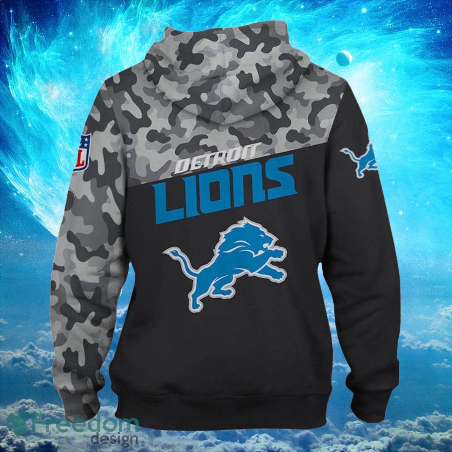 Detroit Lions Logo Dark Hoodies Full Over Print Product Photo 2