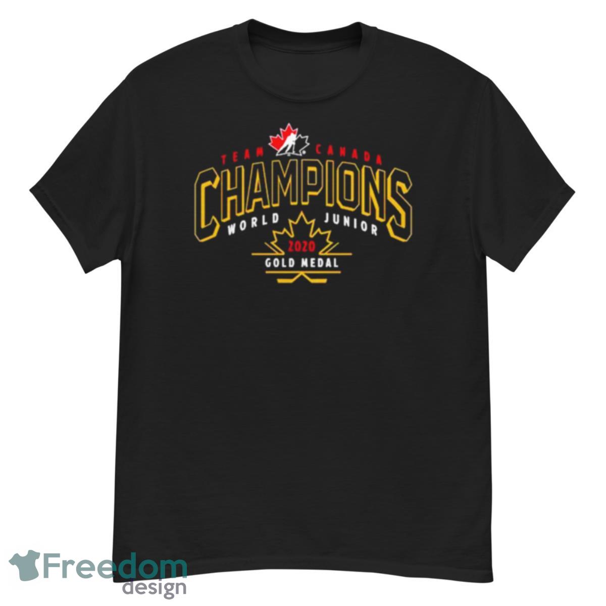 Fanatics Branded Black Hockey Canada 2020 World Junior Ice Hockey Gold Medal Champions Shirt - G500 Men’s Classic T-Shirt