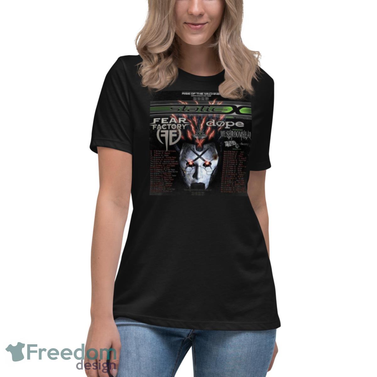 Fear Static Factory Tour 2023 shirt - Womens Relaxed Short Sleeve Jersey Tee Fear Static Factory Tour 2023 shirt - Womens Relaxed Short Sleeve Jersey Tee