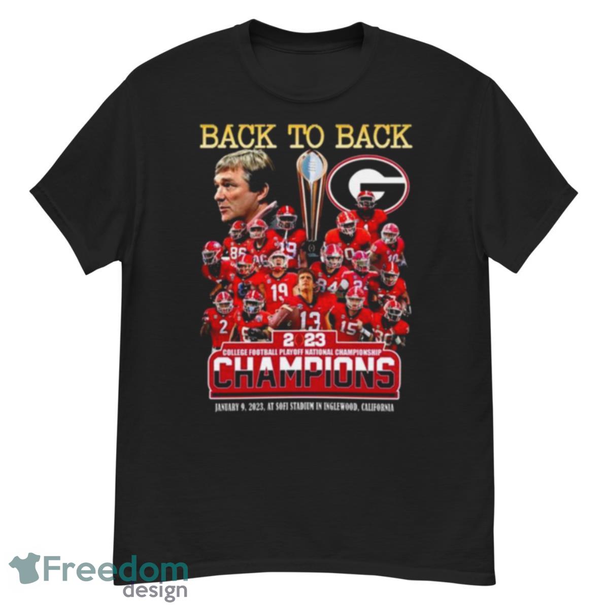 Georgia Bulldogs Back to Back 2023 College football playoff National Championship Champions shirt - G500 Men’s Classic T-Shirt