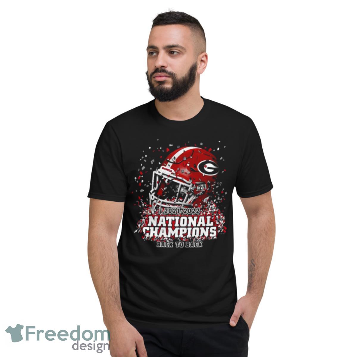 Georgia Bulldogs Back To Back College Football Playoff National Champions Confetti HelmeShirt - Short Sleeve T-Shirt