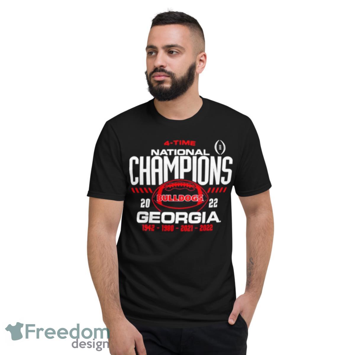 Georgia bulldogs blue 84 women’s four time college football national champions overdye shirt - Short Sleeve T-Shirt