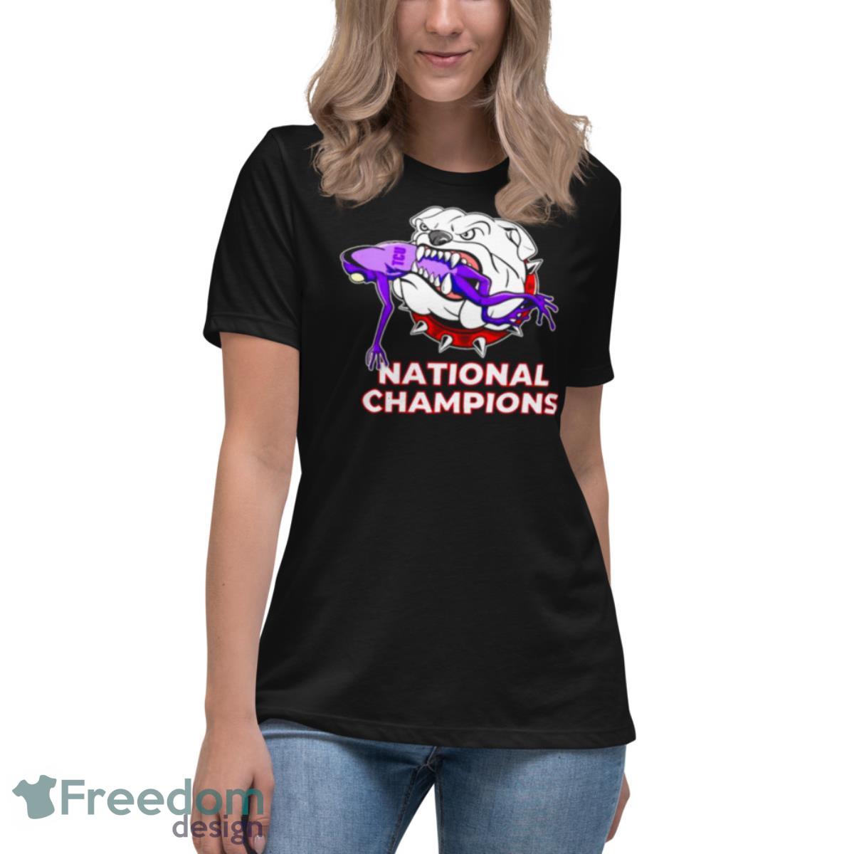 Georgia Bulldogs defeat TCU Horned Frogs national champions shirt - Womens Relaxed Short Sleeve Jersey Tee Georgia Bulldogs defeat TCU Horned Frogs national champions shirt - Womens Relaxed Short Sleeve Jersey Tee