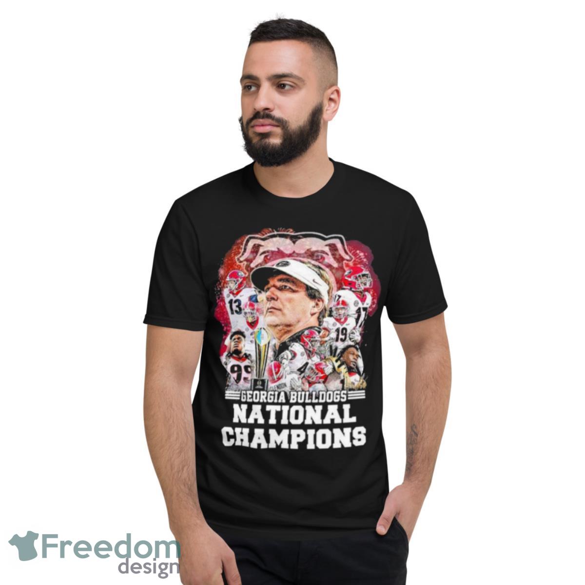 Georgia Bulldogs Team National Champions 2023 Firework Shirt - Short Sleeve T-Shirt
