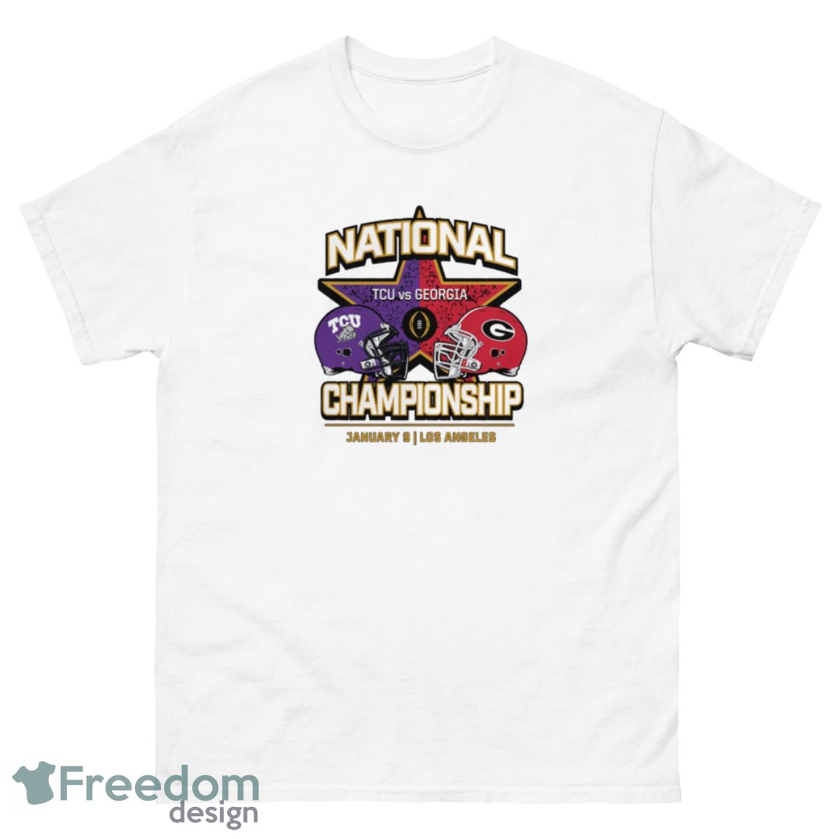 Georgia Bulldogs vs Horned Frogs 2023 National Championship Shirt - 500 Men’s Classic Tee Gildan