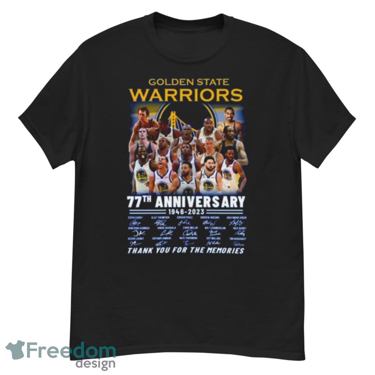 Golden State Warriors 77th Anniversary 1946 – 2023 Thank You For The Memories Shirt - G500 Men’s Classic T-Shirt