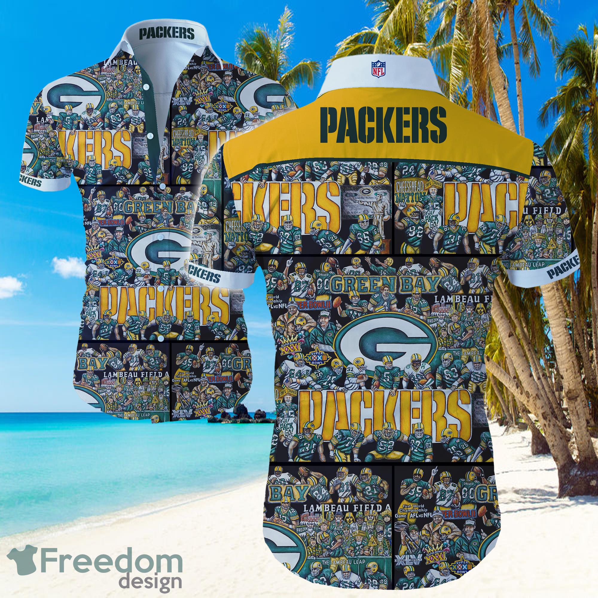 Green Bay Packers Football Fans Love Hawaiian Summer Beach Shirt Full Print Product Photo 1