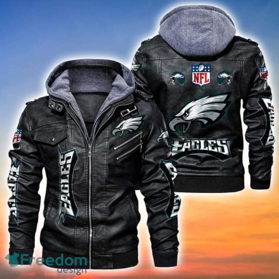 Helmet Symbol Philadelphia Eagles NFL Leather Jacket image Helmet Symbol Philadelphia Eagles NFL Leather Jacket Product Photo 2