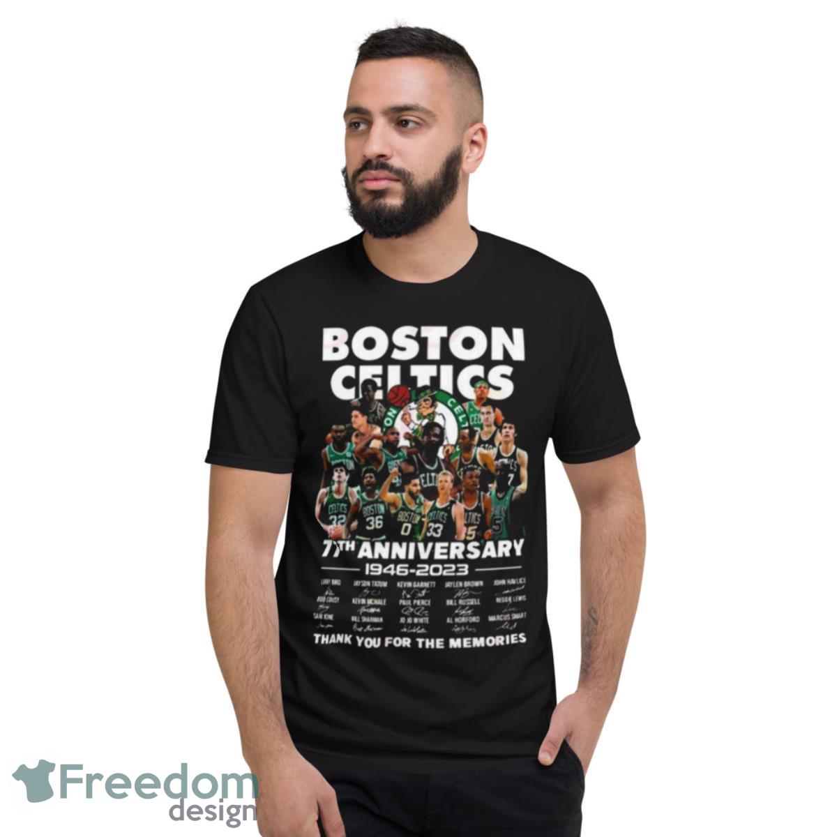 Hot Boston Celtics 77th Anniversary 1946 – 2023 Thank You For The Memories Shirt