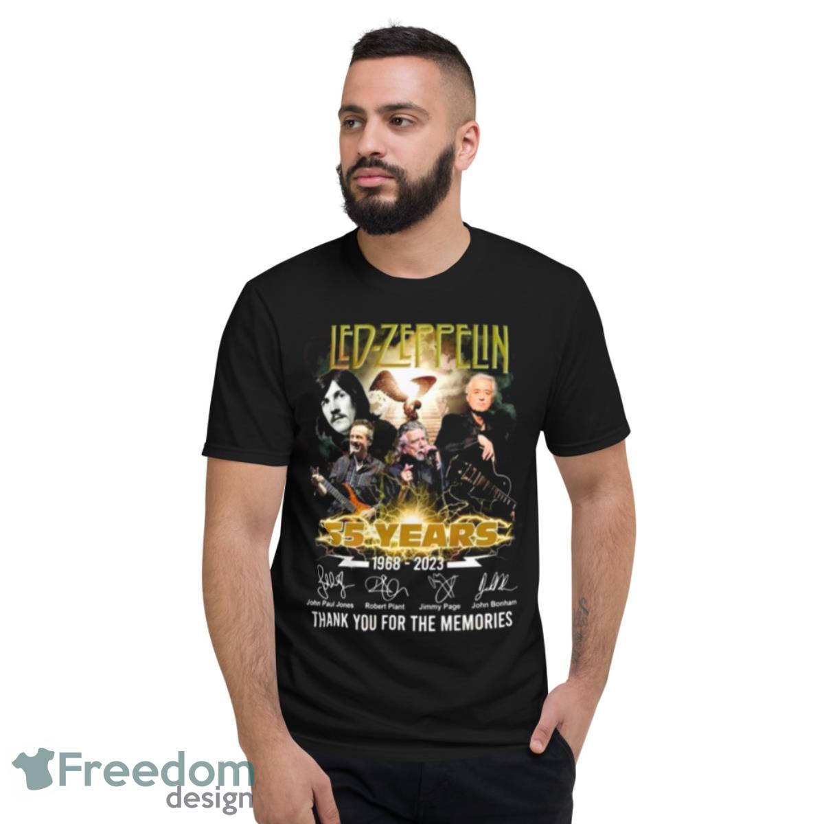 Led Zeppelin 55 Years 1968 – 2023 Thank You For The Memories Signatures Shirt - Short Sleeve T-Shirt