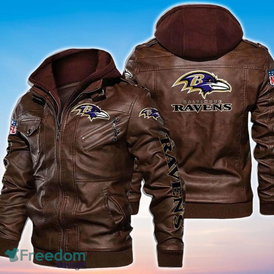 Baltimore Ravens Logo NFL Leather Jacket For Men And Women