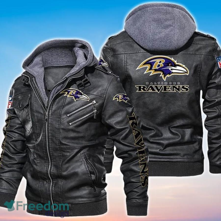 Baltimore Ravens Logo NFL Leather Jacket For Men And Women - Freedomdesign