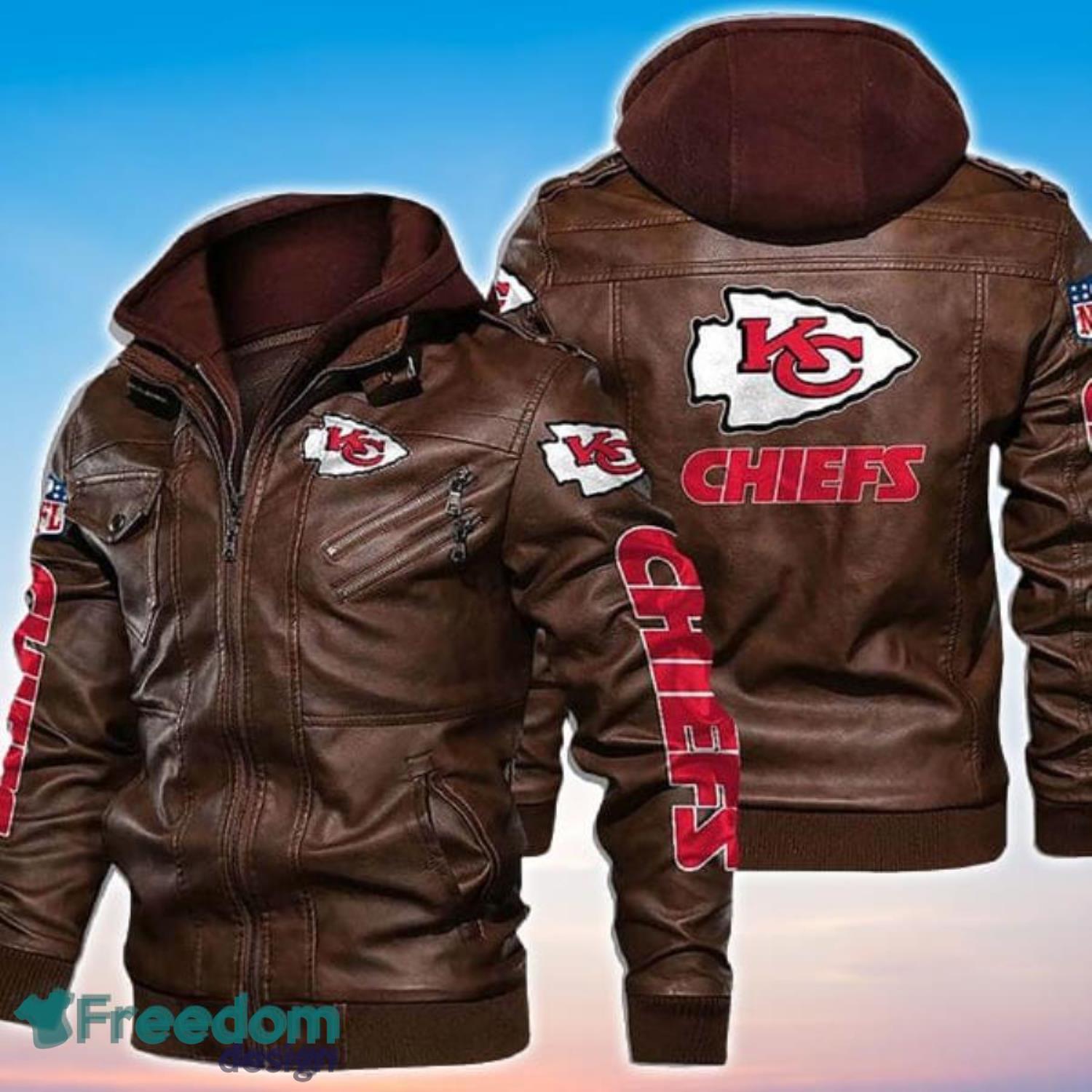 Logo Print Miami Dolphins NFL 2D Leather Jacket