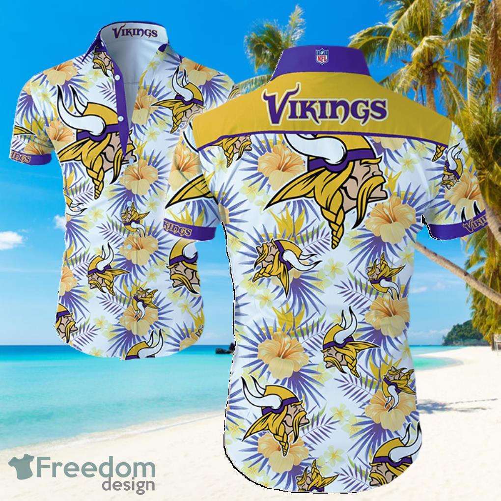 Minnesota Vikings Logo Light Shirt Hawaiian Summer Beach Shirt Full Print Product Photo 1